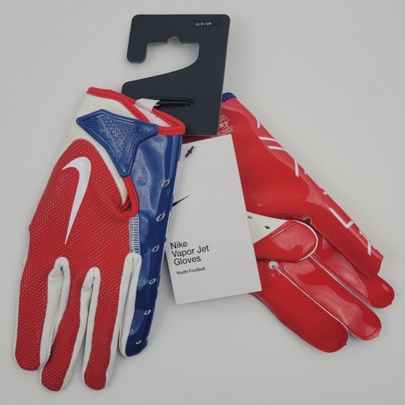 Nike Vapor Jet 7.0 Football Gloves Youth Size Small Red White Blue 1003505-645 - Picture 1 of 6